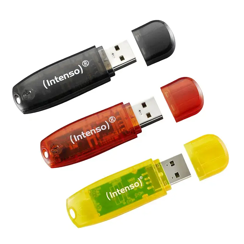 Intenso Rainbow Line USB-Stick 8 GB, USB-A 2.0, 3er-Multipack, Mehrfarbig