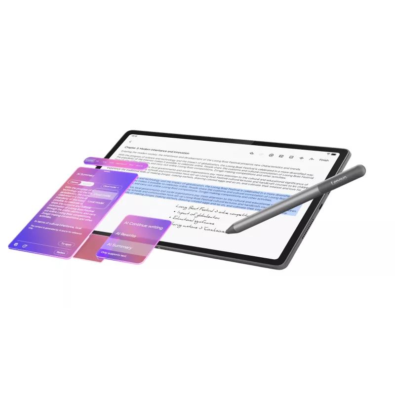 Lenovo Idea Tab Plus ZAG70201SE Tablet, 12,1 Zoll (30,7 cm) IPS, 8 GB RAM, 256 GB, WLAN, Android 15, mit Stift, Grau
