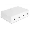 DeLOCK 86208 Keystone Aufputzdose, 4 Ports, Weiß