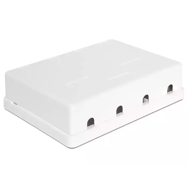 DeLOCK 86208 Keystone Aufputzdose, 4 Ports, Weiß