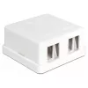 DeLOCK 86207 Keystone leere Aufputzdose, 2 Ports, Weiß