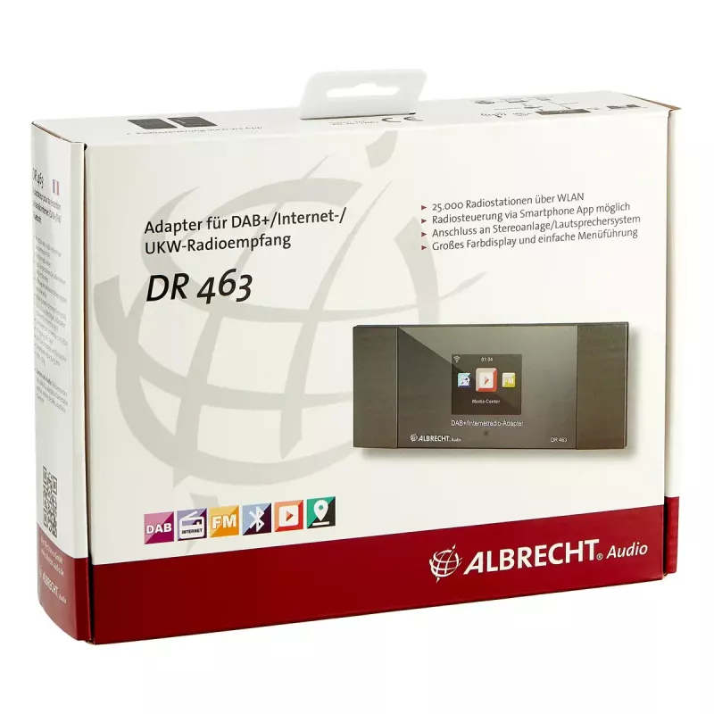 Albrecht DR 463+ Internet-, DAB+ und UKW-Radio-Adapter, grau