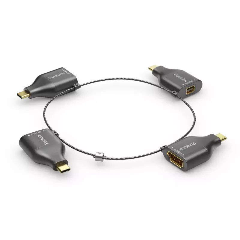 PureLink IQ-AR300 Adapter Ring Klein, 4x USB-C auf VGA/HDMI/miniDP/DP, schwarz