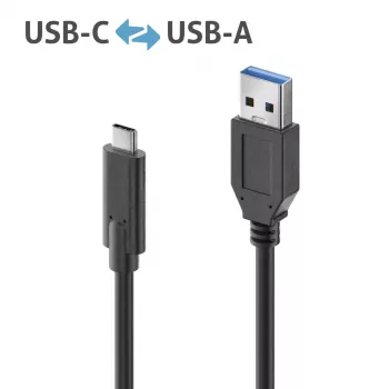 USB-Kabel PureLink IS2611-010 USB 3.2 Gen 2 1m USB-C USB-A Schwarz