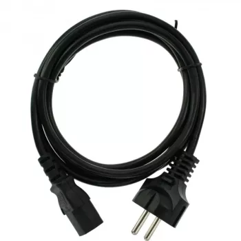 InLine power Kabel, CEE 7/7 gerade / 3pin IEC C13 male, Schwarz, 5m