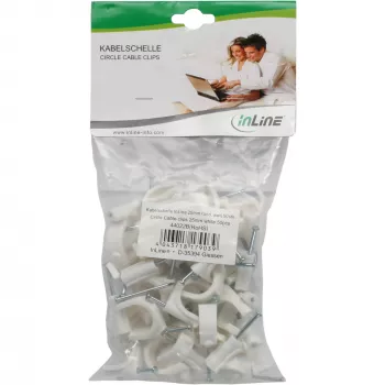 Rundkabelklemme InLine 44020B 8 mm Weiß 100 Stück