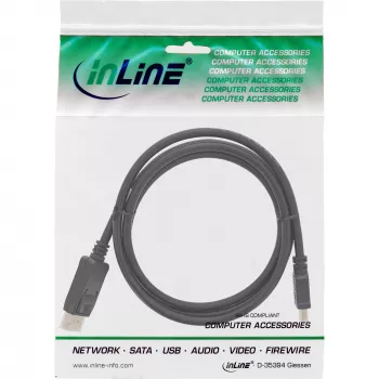 DisplayPort-zu-HDMI-Konverterkabel InLine 17186 0,5 m schwarz