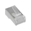 Stecker 8P8C RJ45 männlich geschirmt für Rundkabel, InLine, 10er-Pack, silber