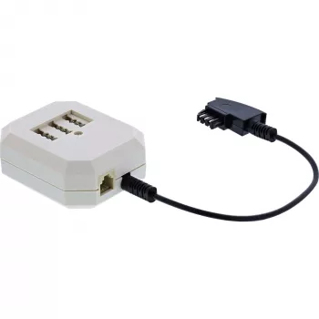 InLine TAE Adapter TAE-F deutsch Stecker / TAE NFF + RJ11 6P4C Buchse 0,2 m