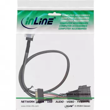 InLine U.2-Verbindungskabel, SSD mit U.2 (SFF-8639) auf SFF-8643 + Stromversorgung, 0,75 m