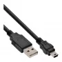 InLine USB 2.0 Mini-Kabel, USB Typ A Stecker / Mini B Stecker, 5polig, schwarz, 0,5 m