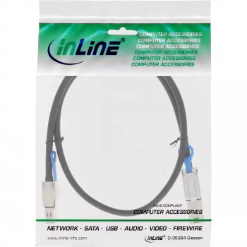 InLine externes Mini-SAS-HD-Kabel SFF-8644 auf SFF-8088 6 Gb/s 2 m