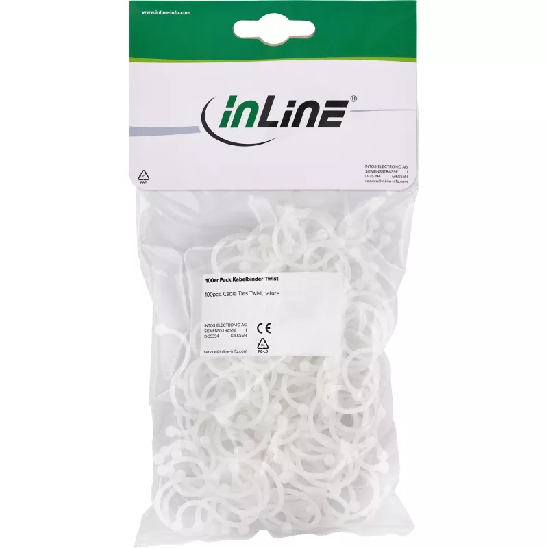 Kabelbinder (Twist-Kabelbinder) InLine 26–30 mm, natur, 100 Stück