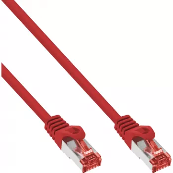 InLine Patchkabel S/FTP PiMF Cat.6 250MHz Kupfer halogenfrei rot 0,25m