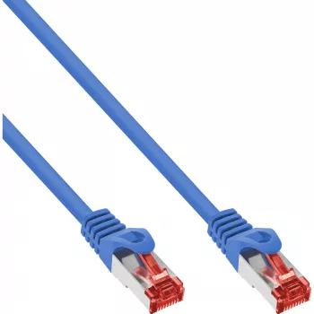 InLine Patchkabel S/FTP PiMF Cat.6 250MHz Kupfer halogenfrei blau 0,3m