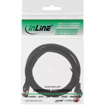 InLine Patchkabel S/FTP PiMF Cat.6 250MHz Kupfer halogenfrei schwarz 1,5m