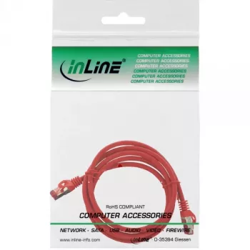 InLine 76912R Patchkabel, S/FTP (PiMf), Cat.6, halogenfrei, Kupfer, Rot, 1,5 m