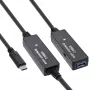 InLine USB 3.2 Gen.1 aktive Verlängerung, USB-C Stecker auf USB-A Buchse, 10 m