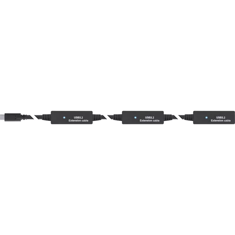 InLine USB 3.2 Gen.1 aktive Verlängerung, USB-C Stecker auf USB-A Buchse, 10 m