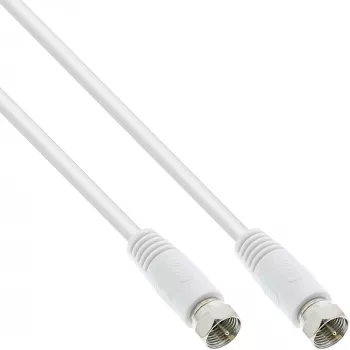 InLine SAT-Kabel 2x geschirmt Ultra-Low-Loss 2x F-Stecker >75 dB weiß 10 m