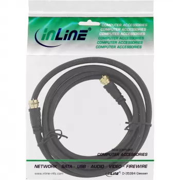 InLine SAT-Kabel Premium 2-fach geschirmt 2x F-Stecker weiblich >85 dB schwarz 1 m