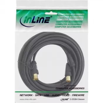 InLine Antennenkabel 2-fach geschirmt >85 dB schwarz 20 m