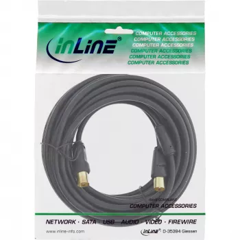 InLine Antennenkabel 2-fach geschirmt >85 dB schwarz 10 m