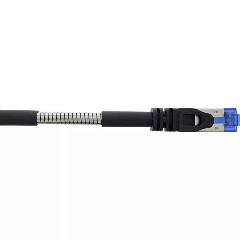 InLine Patchkabel armiert, U/FTP, Cat.6A, schwarz, 25m