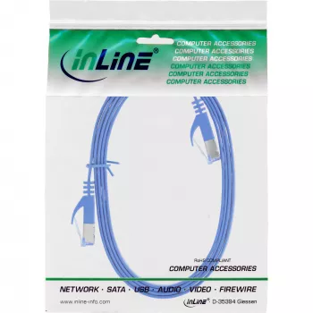 InLine Flach-Patchkabel, U/FTP, Cat.6A, blau, 3m