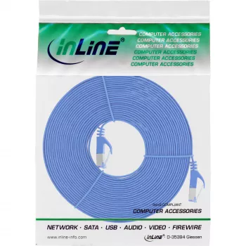 InLine Flach-Patchkabel, U/FTP, Cat.6A, blau, 5m