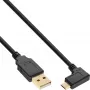 InLine Micro-USB-2.0-Kabel USB Typ A Stecker / Micro-B Stecker, abgewinkelt, schwarz, 1,5 m
