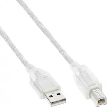 USB 2.0 Kabel Typ A männlich / B männlich InLine 34557T 7m transparent