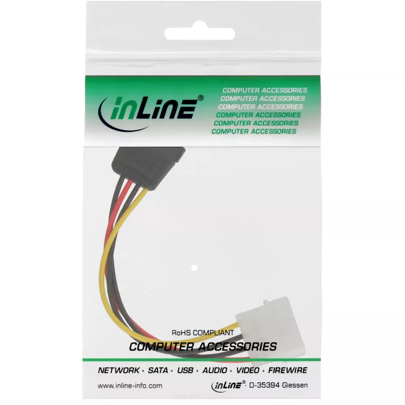 InLine SATA-Stromkabel 1x 5,25 Zoll / SATA 0,15m