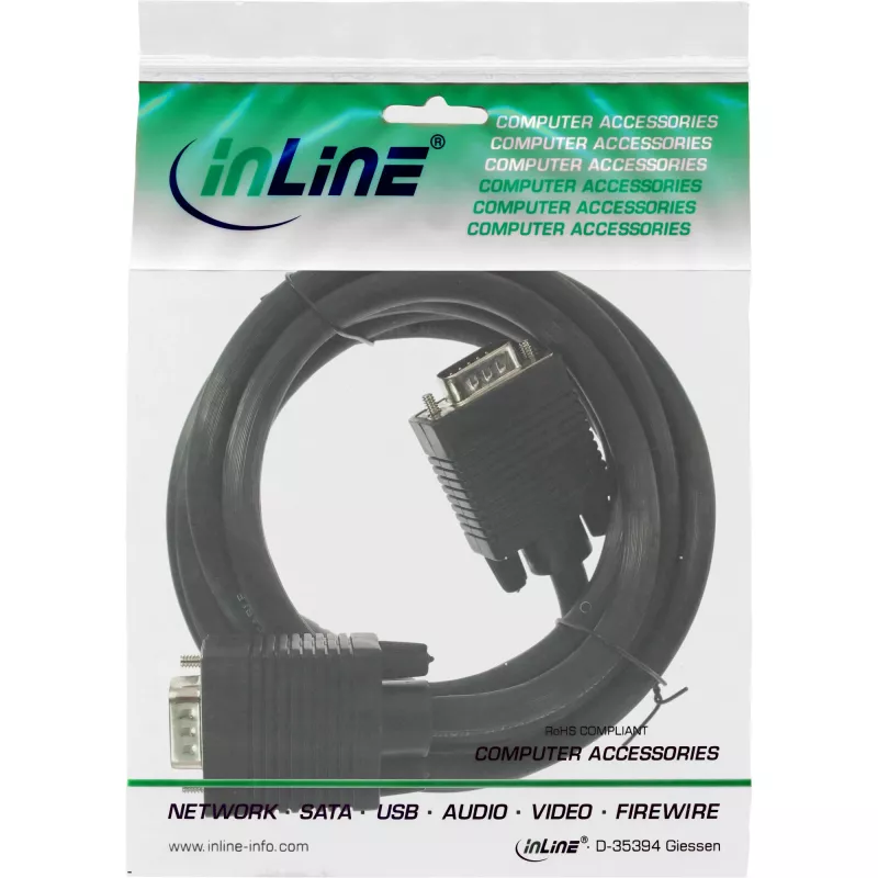 S-VGA-Kabel InLine 17723B 15HD Stecker Stecker schwarz 7m