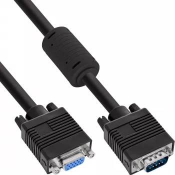 InLine S-VGA-Verlängerungskabel 15 HD Stecker/Buchse schwarz 5m