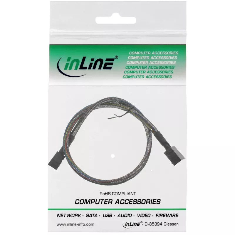 InLine Mini SAS HD Kabel SFF-8643 auf SFF-8643 mit Sideband 1m