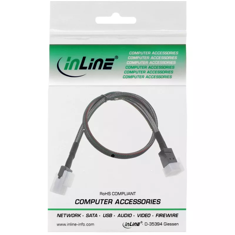 InLine Mini SAS HD Kabel SFF-8643 auf SFF-8087 mit Sideband 1m
