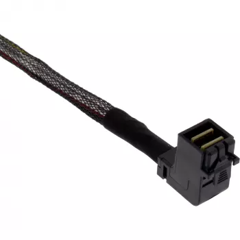 InLine Mini SAS HD-Kabel, SFF-8643 gewinkelt auf 4x SFF-8482 + Strom, 0,5 m