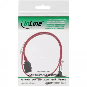 InLine SATA 6Gb/s Kabel mit Verriegelungen, abgewinkelt, 0,5m