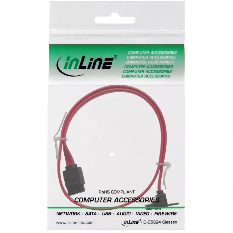 InLine SATA 6Gb/s Kabel mit Verriegelungen, abgewinkelt, 0,5m