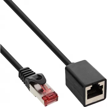 InLine 50 Stk. Bulk-Pack Patchkabel Verlängerung S/FTP Cat.6 CU halogenfrei schwarz 1m
