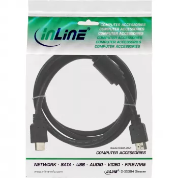 HDMI-Kabel High Speed Stecker + Ferrit schwarz 1,5 m InLine 17611