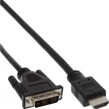 InLine HDMI-DVI-Kabel HDMI-Stecker / DVI-Stecker 18+1 schwarz 0,5m