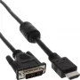 InLine HDMI-DVI-Kabel 19-Pin Stecker / 18+1 Stecker + Ferritkern schwarz 1m