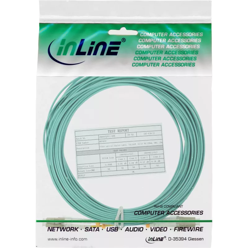 InLine Fiber Optic Duplex-Kabel LC/LC 50/125µm OM3 10m