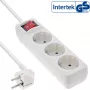 InLine Steckdosenleiste 16433T 3-fach Schutzkontakt CEE 7/3 mit Schalter weiß 3m