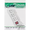 InLine Steckdosenleiste, 3-fach Schutzkontakt CEE 7/3, mit Schalter, weiß, 1,5 m