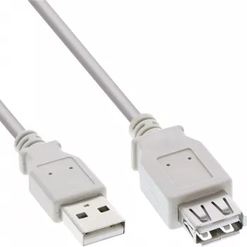 USB 2.0 Verlängerungskabel Typ A Stecker/Buchse InLine 34603X beige 3m