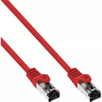 InLine Patchkabel, S/FTP (PiMf), Cat.8.1, 2000MHz, halogenfrei, rot, 0,3m