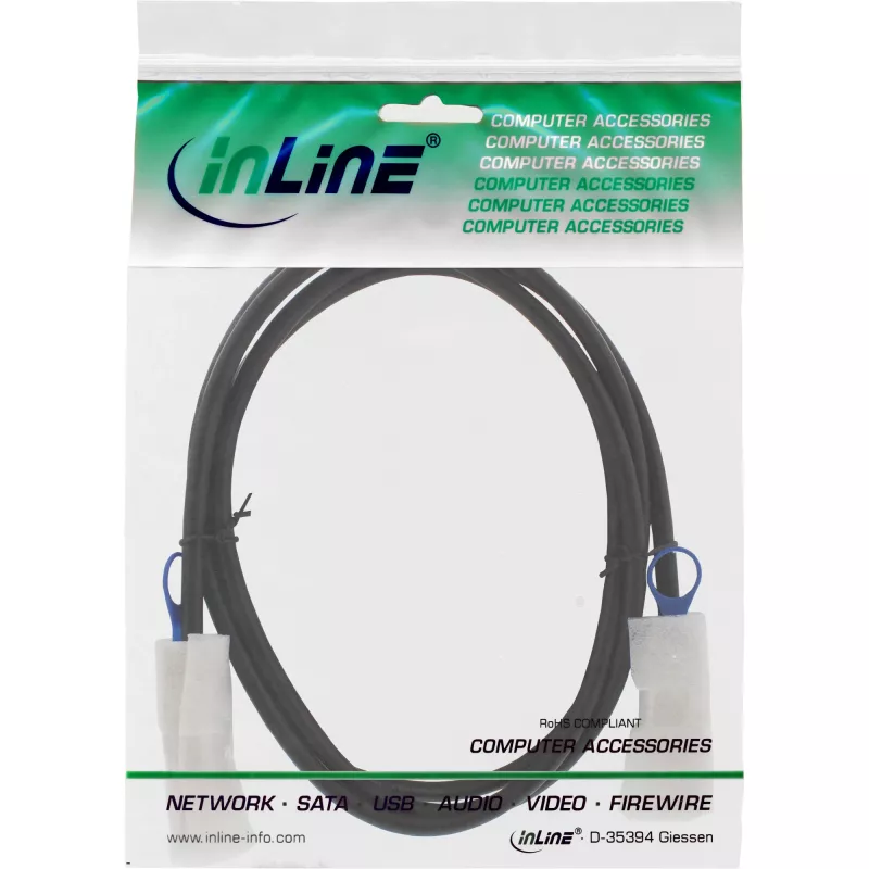 InLine SAS-Kabel, Mini-SAS 26-polig SFF-8088 auf Mini-SAS 26-polig SFF-8088, 0,5 m